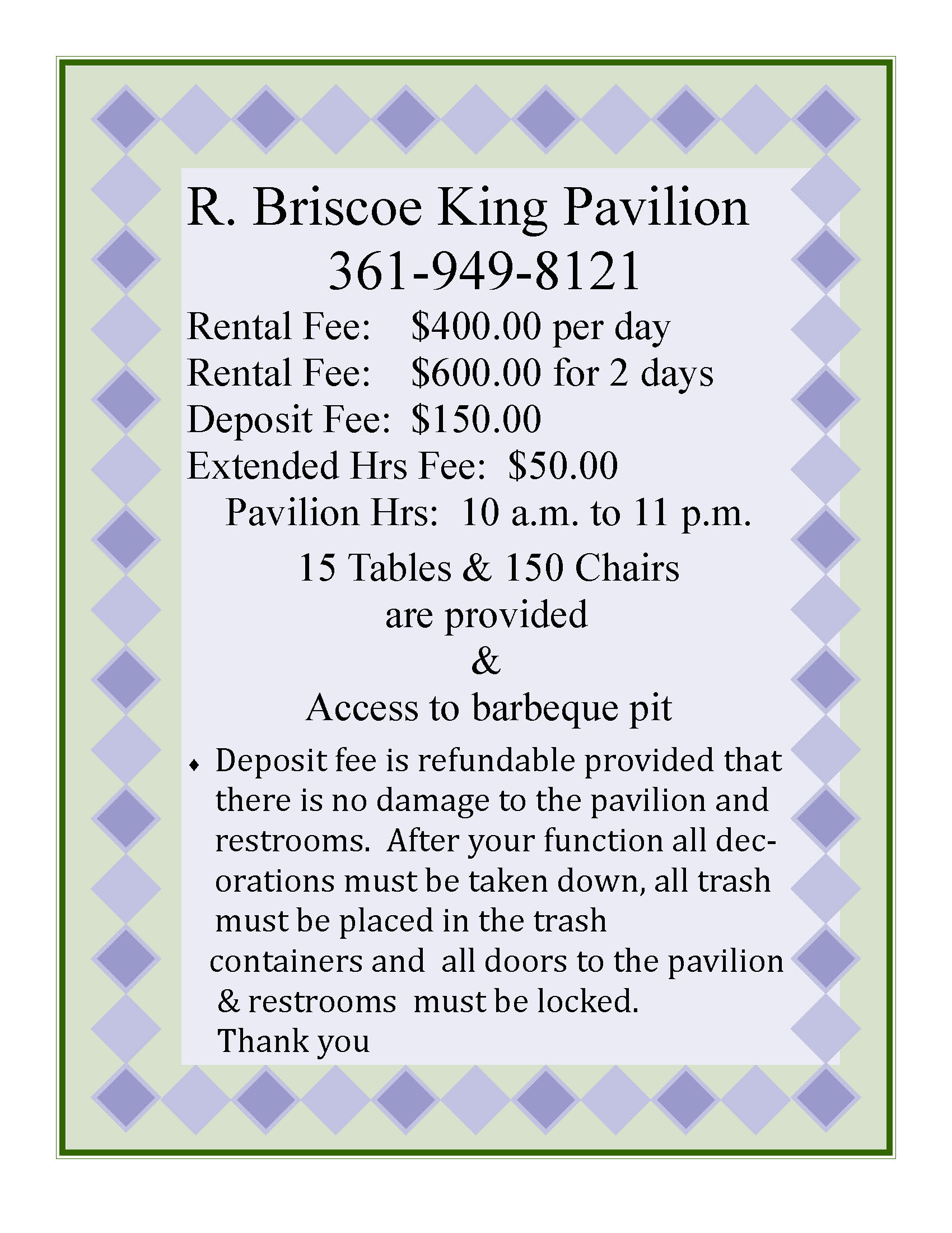 2014 Pavilion information sheet -  PDF